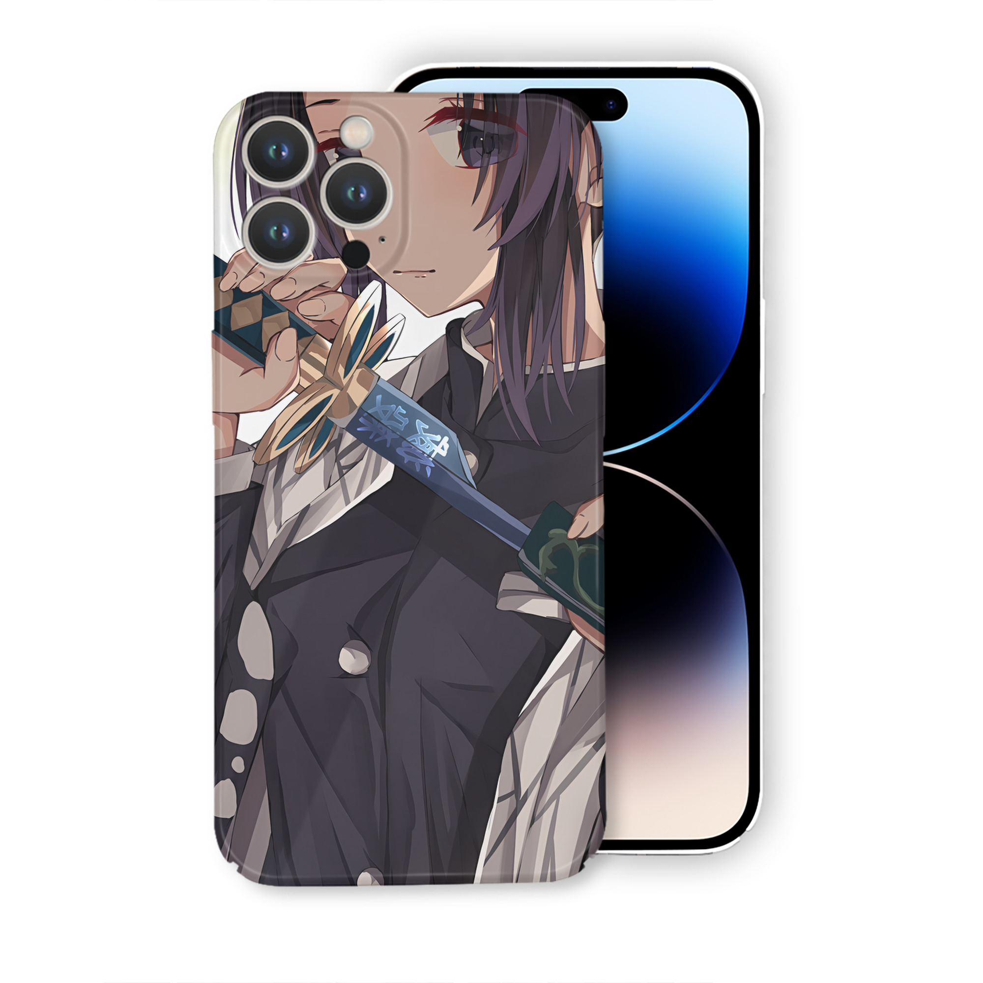 （画像用） 鬼滅の刃（きめつのやいば）蟲柱-胡蝶 しのぶ／こちょう しのぶ Kochou Shinobu 【iPhone 14シリーズ対応】ハードケース
